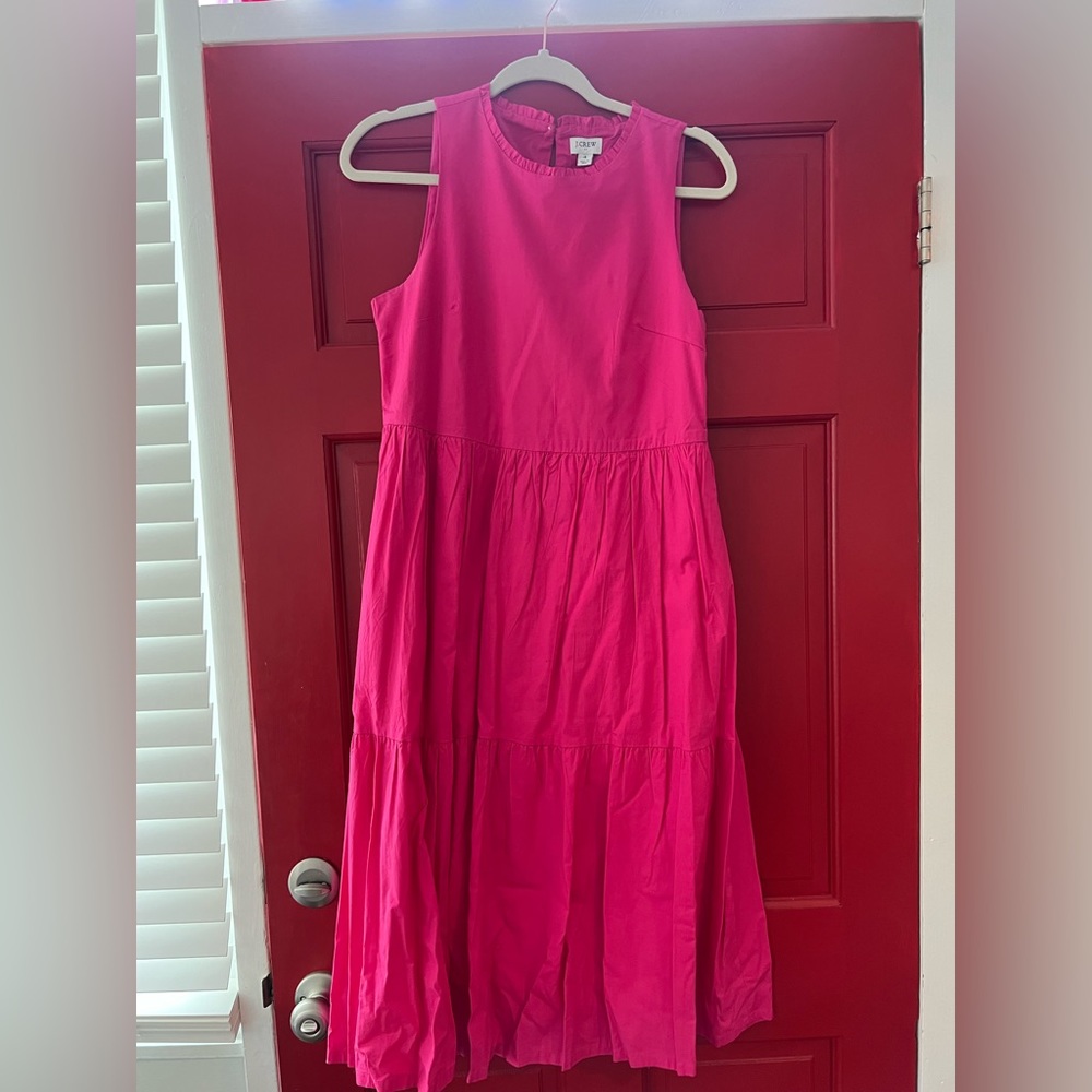 Jcrew factory women’s hot pink midi dress- with pockets!